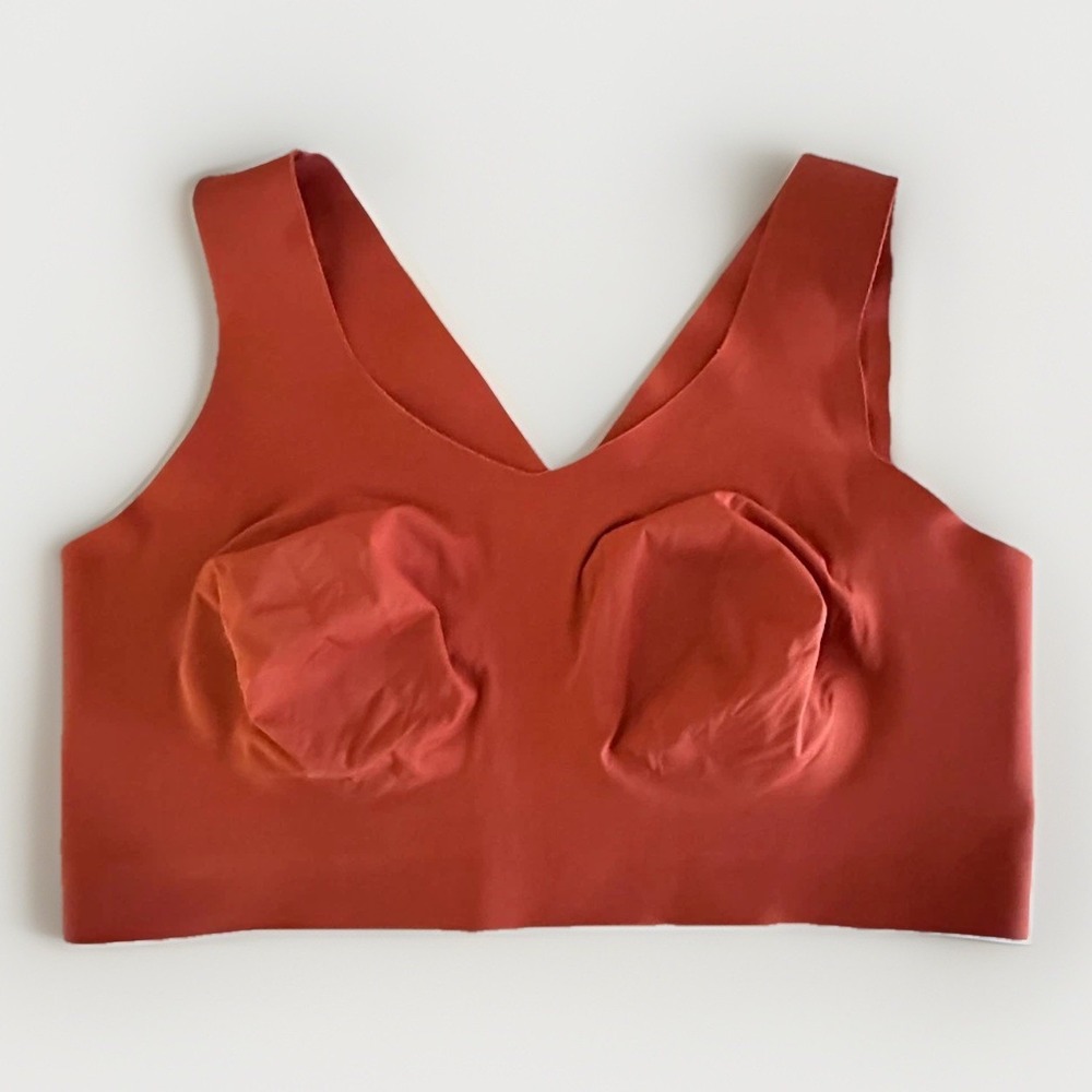 Evelyn & Bobbie The Defy Bra XL Burnt Orange Wireless Seamless Comfort Support